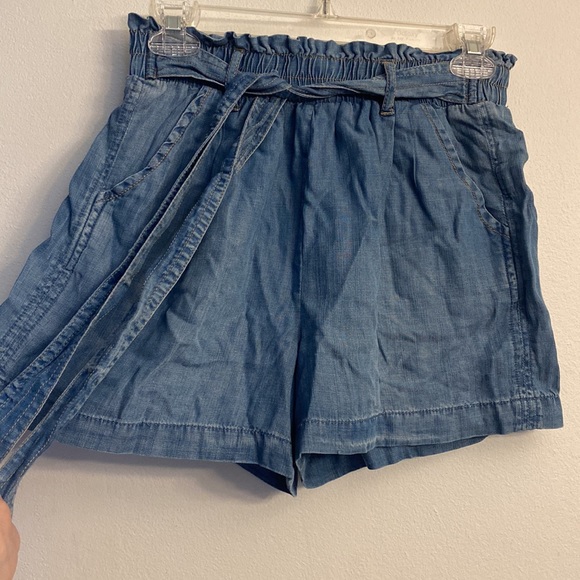 Blu Dahlia Ruffle Waist Shorts Casual Boho Lyocell Cotton Tie-Front Womens XS - Picture 3 of 10